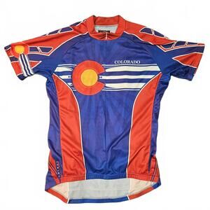 Primal Men's Large COLORADO STATE LOGO Full Zip Short Sleeve Cycling Jersey